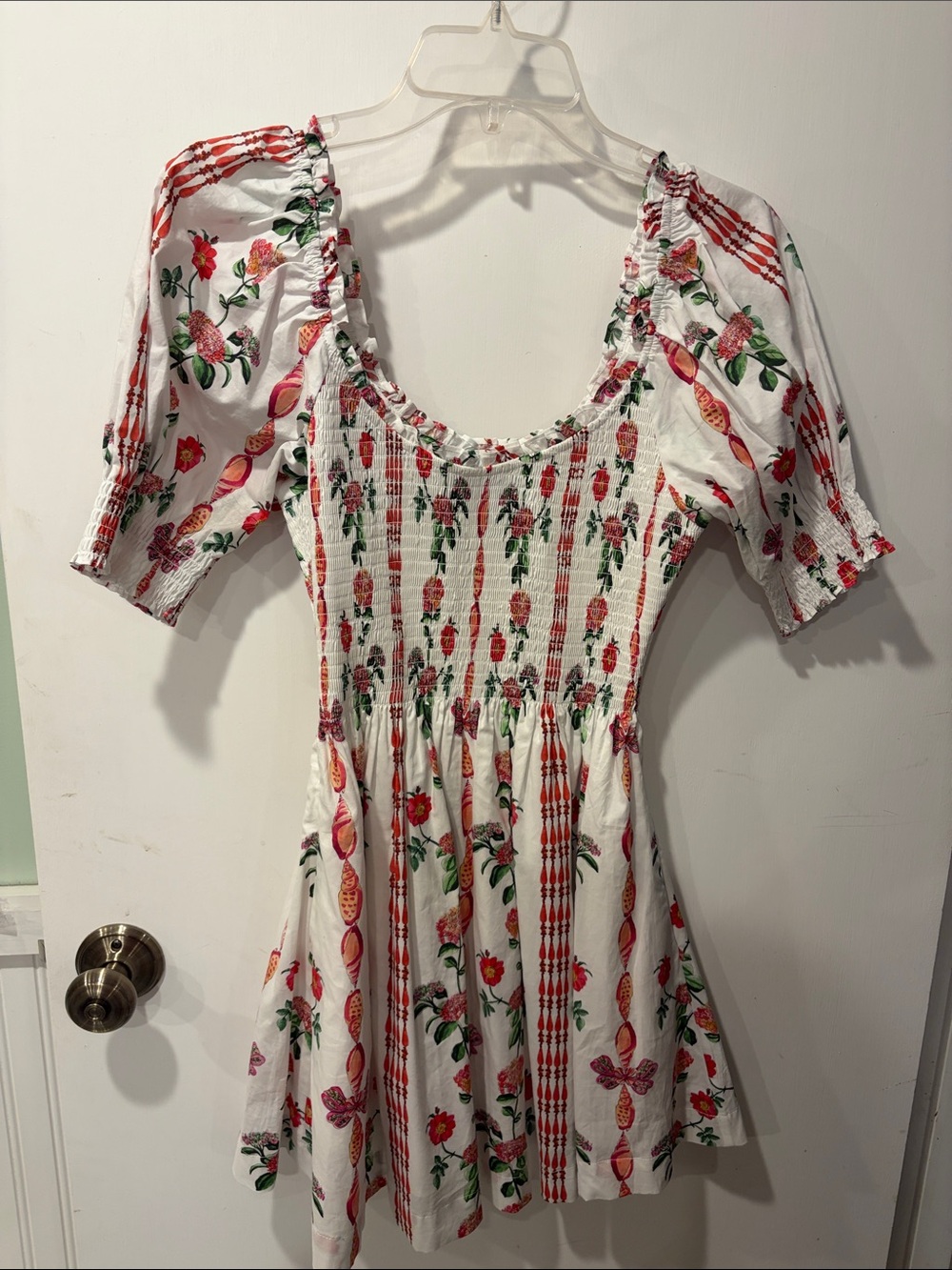 Hill House The White Floral Smocked Babydoll Dress